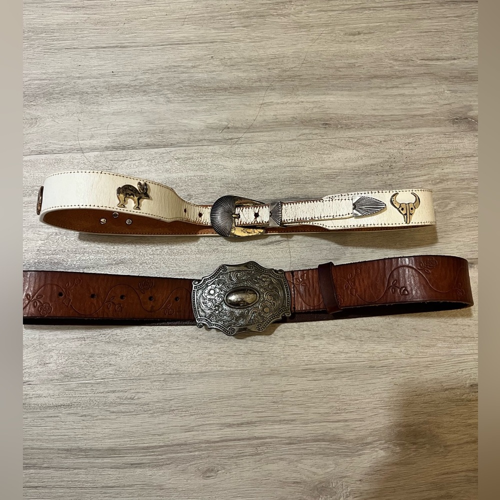 Southwest, bohemian, western, genuine leather belt bundle